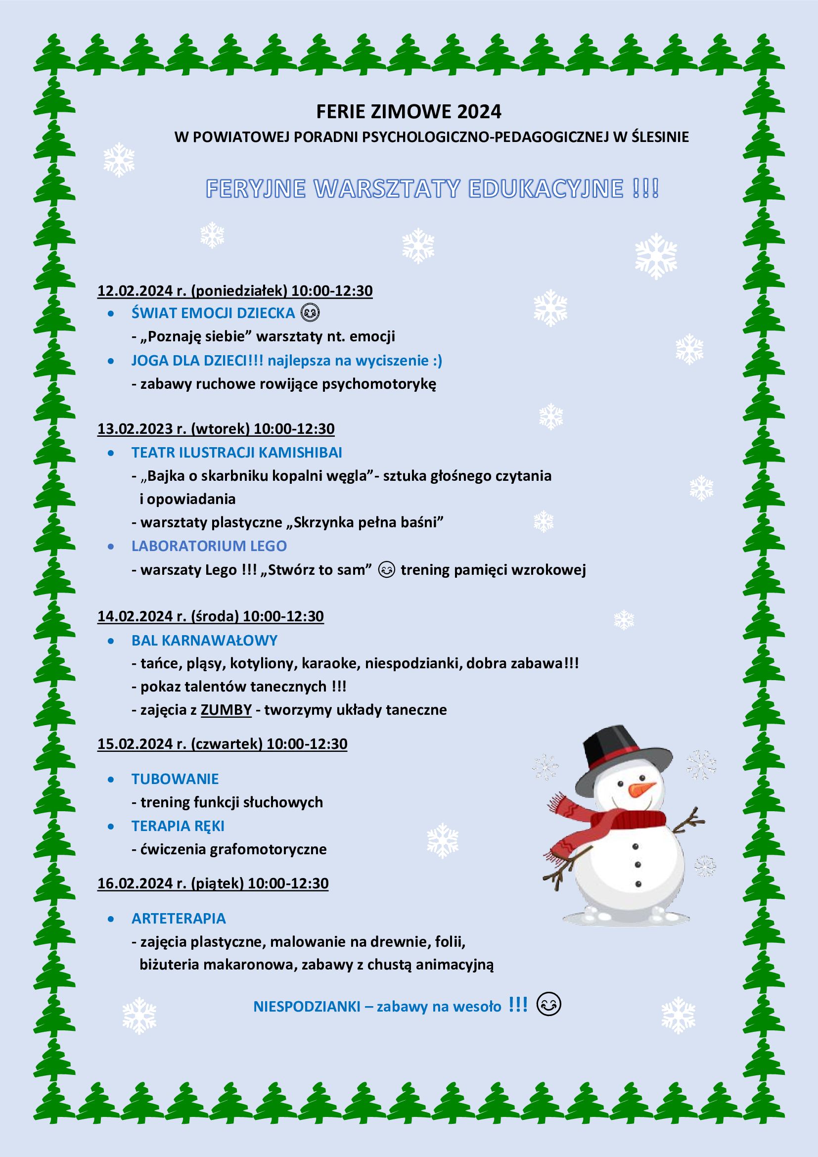 Program FERII ZIMOWYCH 2024
